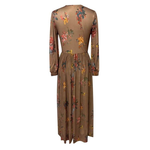 615hDuonPYL.jpg Women's Long Boho Dress Vintage Pastoral Flower V-Neck Dresses Chiffon Western Country Dresses Casual Maxi Dress