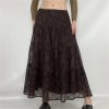 Women Mesh A-Line Long Skirt Vintage Y2K High Waist Loose Elegant Fairy Maxi Skirts
