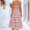 61rpoXtwyhL.jpg Bohemian Floral Sundress Women Sleeveless Strap Dress with Bowknot Folds Cut Out Summer Beach Casual Maxi Dress
