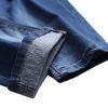 Men's Floral Embroidered Skinny Ripped Jean Pants Regular Fit Straight Jeans Vintage with Broken Holes Denim Trousers (Navy