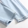 Men Casual Printed Wash Ripped Jeans Stretch Mid Wasited Denim Pants with Holes Y2K Classic Distressed Trousers