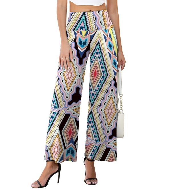 Women's Stretchy Wide Leg Palazzo Lounge Pants with Pockets Casual Comfy High Waist Palazzo Pants for Women Dressy