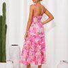 Women's Floral Summer Wedding Guest Dresses 2025 Trendy Long Flowy Smocked Tiered Maxi Dress