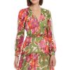 Women's Long Sleeve V-Neck Tiered Skirt Ruffle Detail Dress Event Party Date Guest of