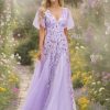 Women's Sequin Sparkly V-Neck Short Sleeve Maxi Evening Dress 00734